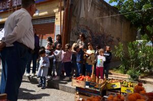 Mercato Ballaro, kindergarden, kids, walk, fresh food, fresh air