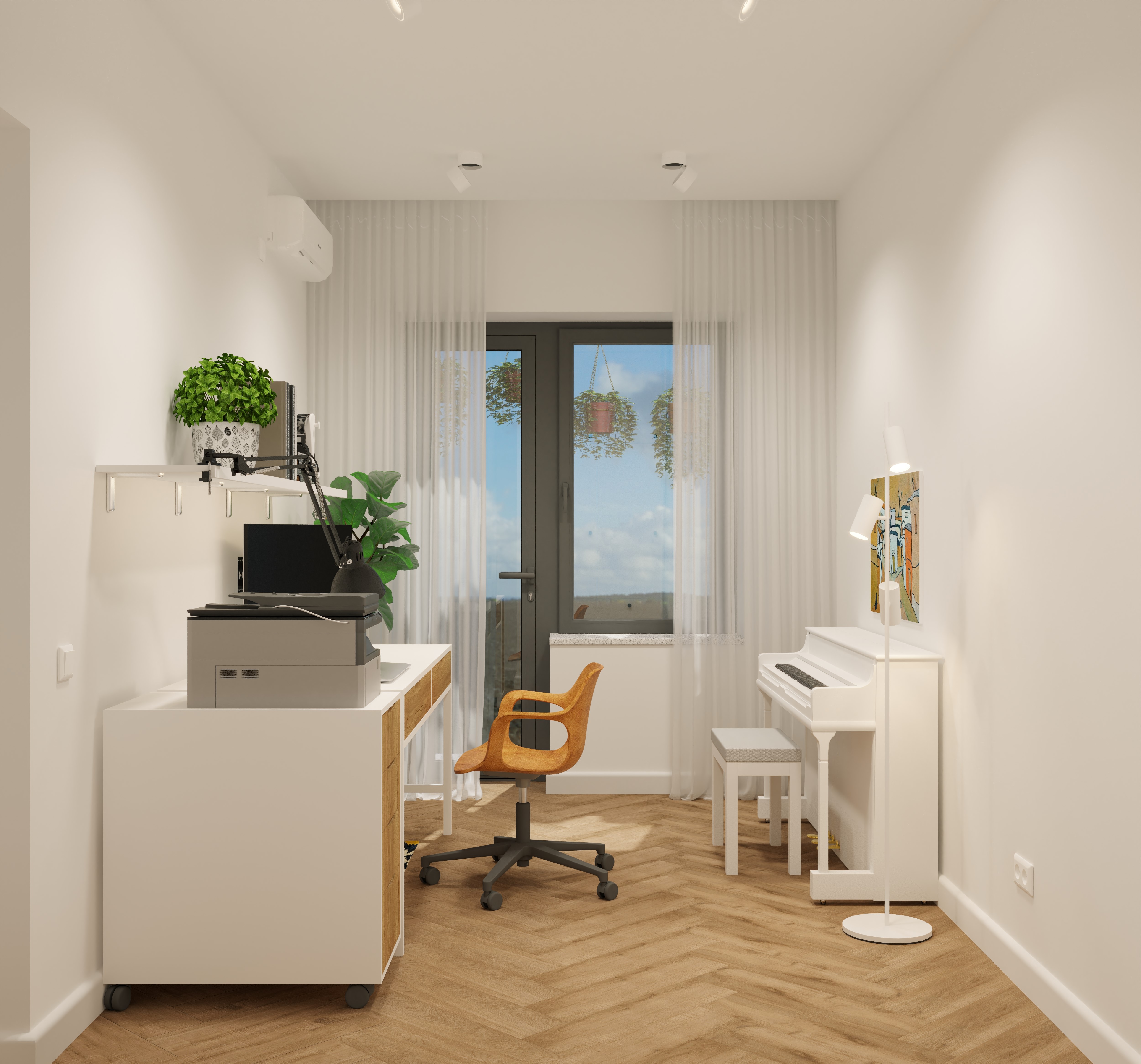 Домашний офис с пианино