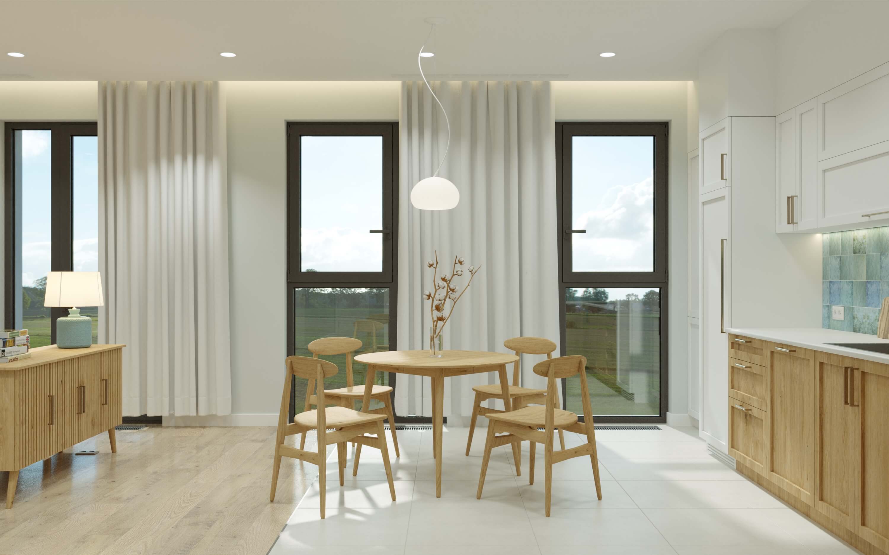 Дизайн кухни с открытой планировкой